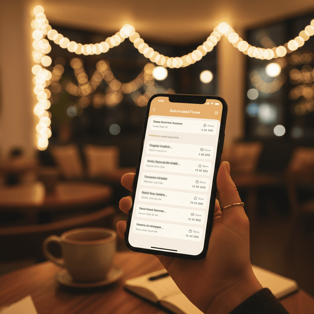 Email marketing dashboard on a smartphone