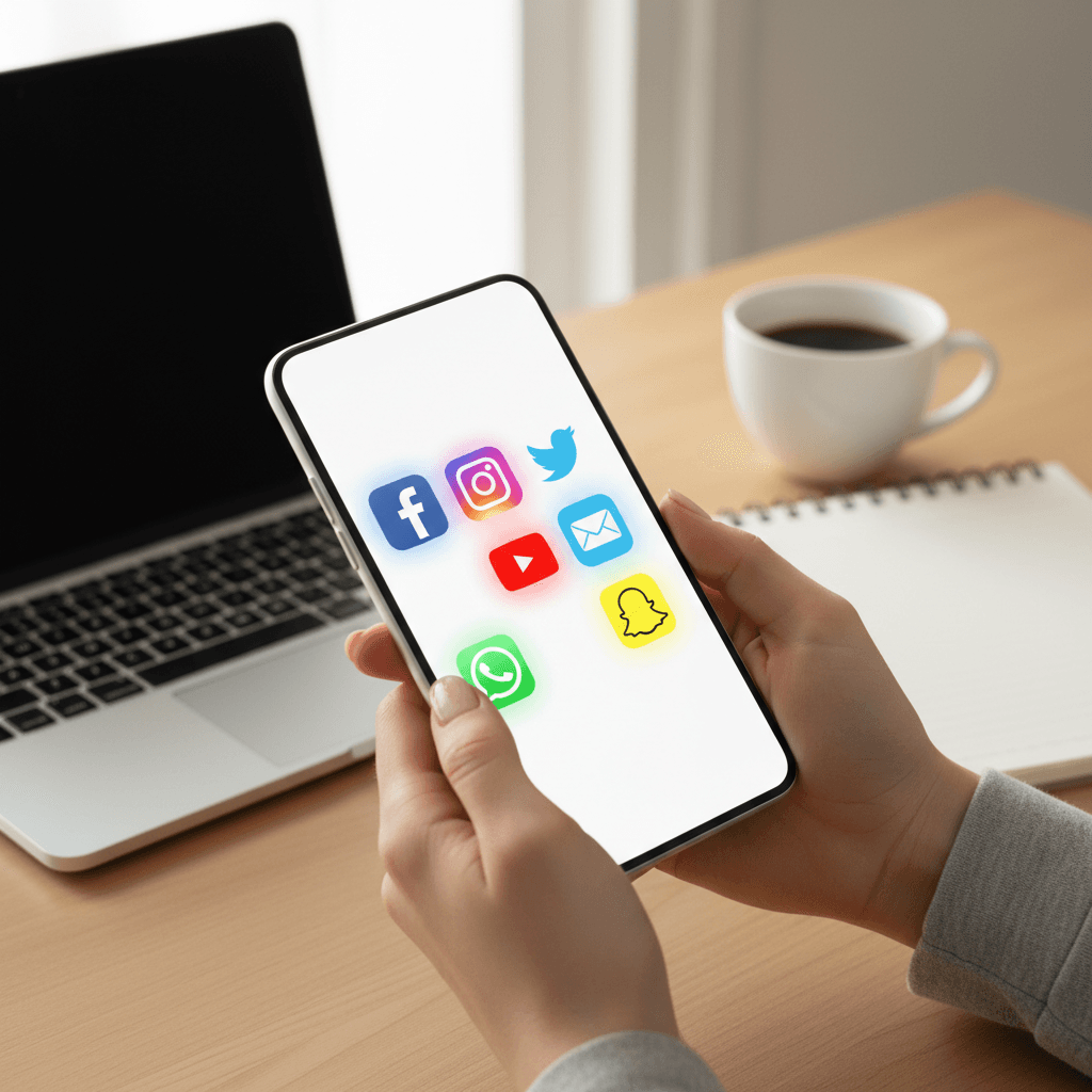 Social media scheduling dashboard on smartphone