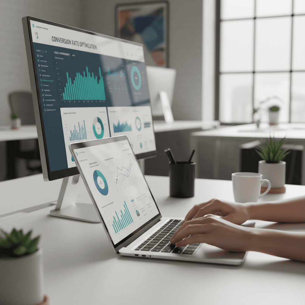 Laptop with campaign analytics dashboard